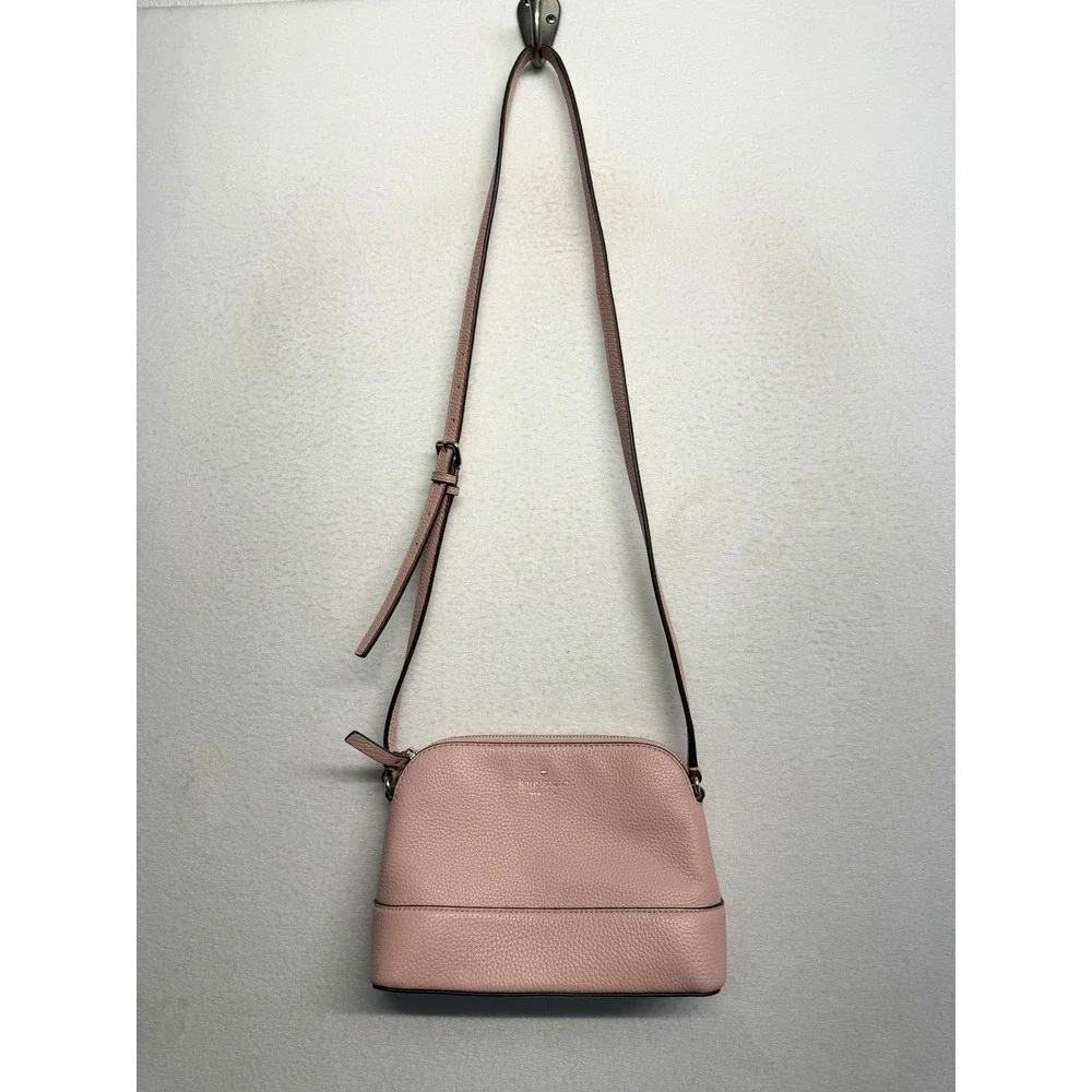 Kate Spade New York Pink Pebbled Leather Dome Crossbody Bag